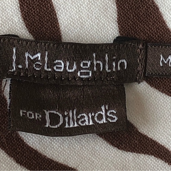 J McLaughlin Brown Cream Zebra Print Dress Medium - Picture 9 of 11